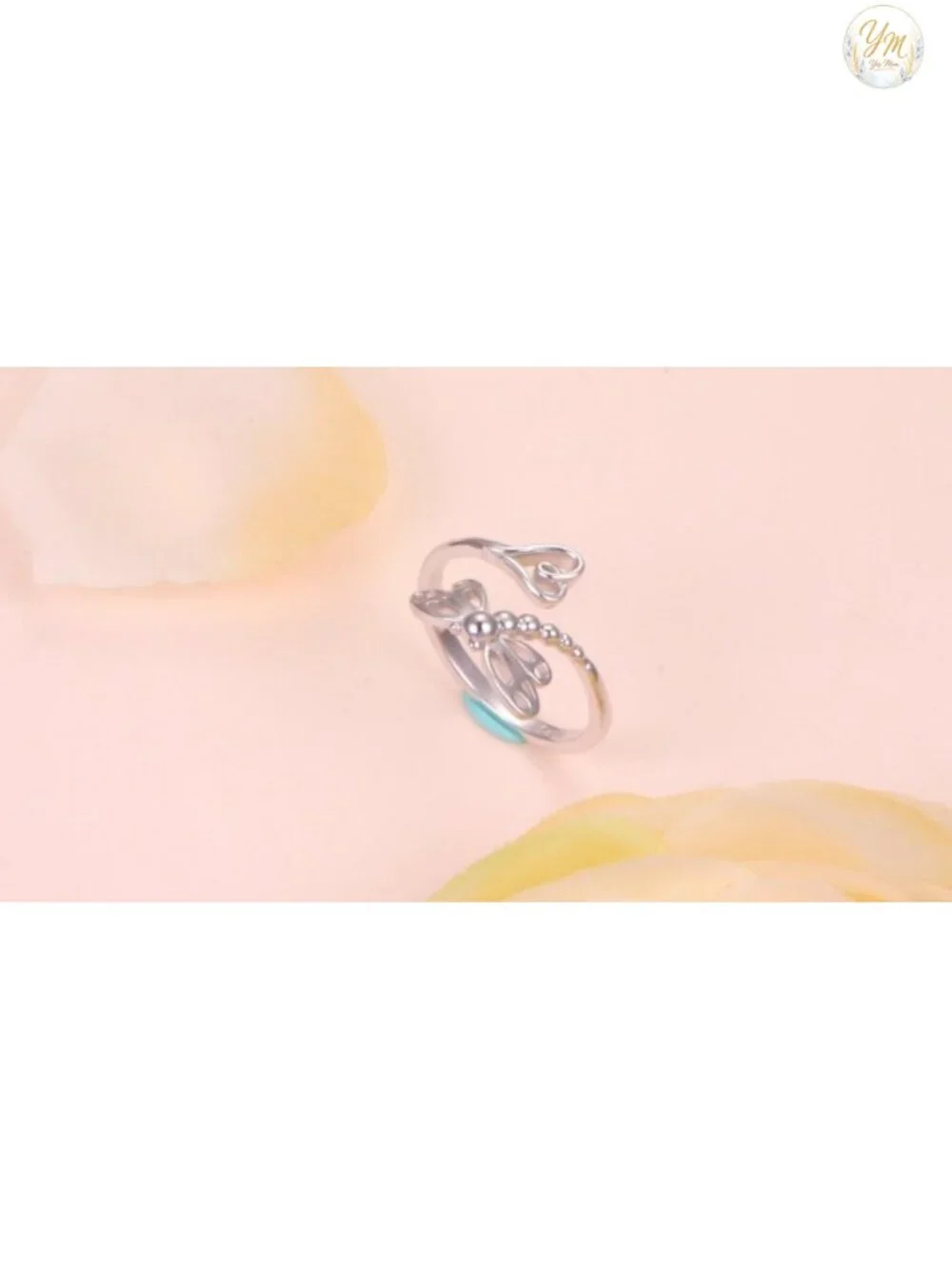 Open Animal Dragonfly 925 Sterling Silver Ring Adjustable Women Jewelry Box